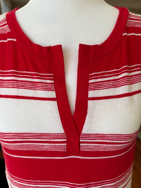 Talbots Sleeveless Cotton Maxi Dress w/Pockets Womens Small Red/White *LIKE NEW* - Picture 2 of 9